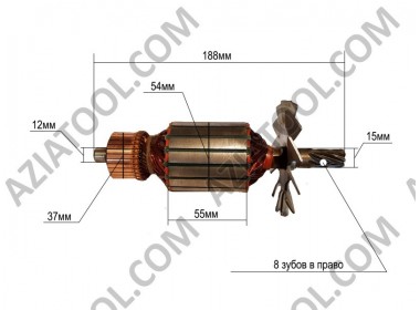 Якорь (торцовочная пила Титан) L-188*Dж-54*dкол.-37*8 зубов