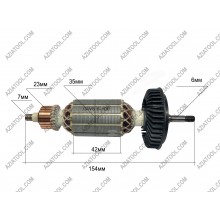 Якорь Bosch 6-100 (болгарка 125 круг) L-155*Dж-35*dкол.-23