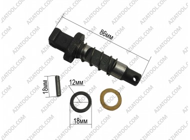 Палец в сборе на отбойник (общая длина 86мм)