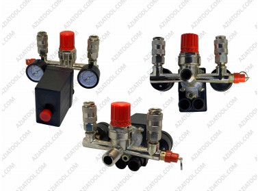 Автоматика 220V 1 вихід у зборі з редуктором і манометрами