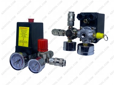 Автоматика 380V 3 виходи в зборі з редуктором і манометрами