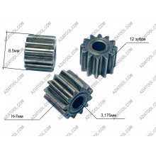 Шестерня  на мотор шуруповерта (8.5мм 12 зубьев Н-7мм)