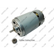 Мотор 12 V шлиц + шестерня 12з D-8.8мм
