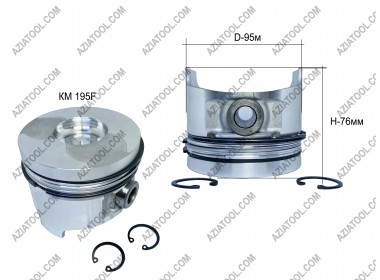 Поршень на дизельный двигатель КМ-195F (15 л.с.)