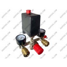 Автоматика 220V 1 вихід у зборі з редуктором і манометрами (PRO)