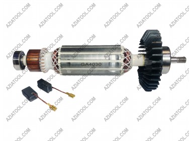 Якір на болгарку Dnipro-M GS-98 в зборі (Щітки+підшипники) L-160*Dж-55*dкол.-22 c захистом