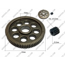 Пара шестерёнок аккумуляторной мини-пилы (ф-42; 83з, прямой)