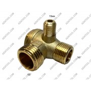 Обратный клапан латунный, фирменный 1/2(20,5мм) Х 3/8(16мм) Х 10мм(наружная резьба) 