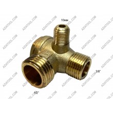 Обратный клапан латунный, фирменный 1/2(20,5мм) Х 3/8(16мм) Х 10мм(наружная резьба) 