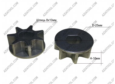 Зірочка на мінипилу 1/4 (D-25мм, шлиць 8х10мм, Н-10мм)