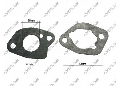 Набір прокладок на карбюратор 2шт двигуна 168F\170F (генератор 2-3 кВт)