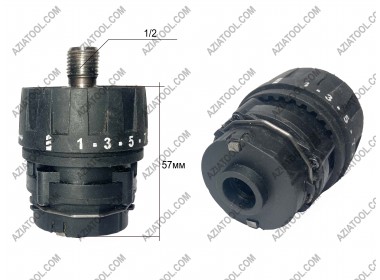 Редуктор акумуляторний шуруповерт 2-х скор  Різьба 1/2, Чорний