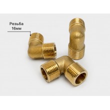 Уголок  компрессора латунный  3/8х3/8 (резьбы 16мм)