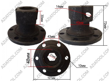 Шестигранник  с малыми отверстиями 10мм